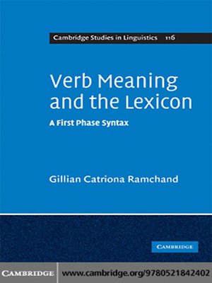 cover image of Verb Meaning and the Lexicon